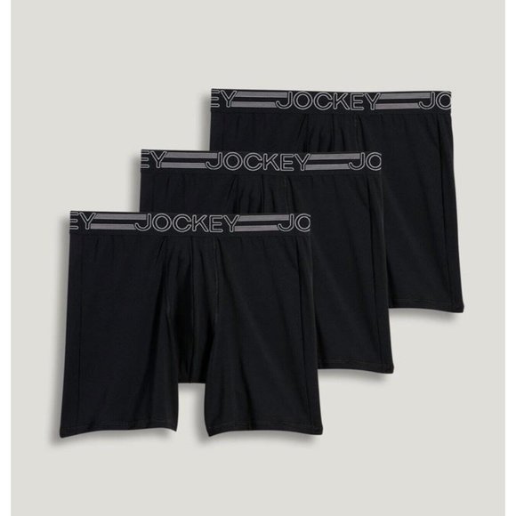 NWT Jockey Mens Active Microfiber 9" Midway Brief- 3 Pack Boxer Shorts Sz Small - Picture 1 of 3